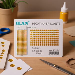 Ilan Adesivo Lucido 8mm Oro 220pz Cartoncino Grande - Product Image 2