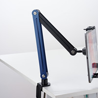 Nouvelle conception, vente chaude, support de chevet en métal pour téléphone portable et tablette de 4 à 12 pouces, rotatif, réglable, pliable
