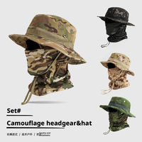 Topi Lipat Pelindung Matahari Lebar Bermotif Kamuflase untuk Hiking, Memancing, dan Aktivitas Luar Ruangan