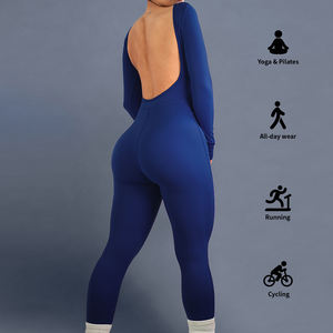 मिकी कस्टम लोगो प्लस आकार बट लिफ्टिंग बॉडीसूट कपड़े बैकलेस लंबी आस्तीन वाली लंबी आस्तीन कसरत - Product Image 3