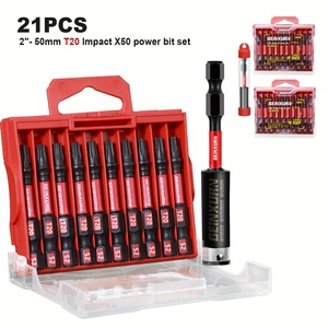 21 cái/bộ 50mm mô-men xoắn cao điện tử xe phù hợp khoan T20 Screwdriver bits chủ DIY lớp OEM ODM hỗ trợ USA kho kho - Product Image 2