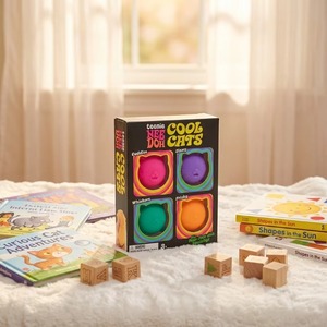 Ensemble de jouets miniatures en silicone souple pour doigts, motif chats mignons NeeDoh Teenie Cool Cats, unisexe, pour l'exportation - Product Image 5