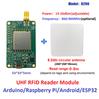 Módulo Lector RFID UHF R200 de 860-960MHz, Carcasa Metálica de Alto Rendimiento, Protocolo ISO 18000-6B, Compatible con Inventario Multitarjeta TTL Windows 10