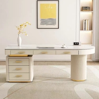 Bureau de luxe léger style crème pour patron Bureau d'ordinateur de bureau simple Table de consultation médicale beauté