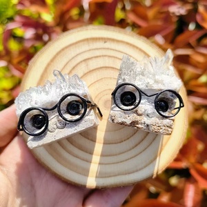 Gafas <span class=keywords><strong>de</strong></span> racimos <span class=keywords><strong>de</strong></span> cuarzo natural talladas a mano, <span class=keywords><strong>erizo</strong></span>, curación, Reiki, decoración <span class=keywords><strong>de</strong></span> mesa, regalo <span class=keywords><strong>de</strong></span> cristal - Product Image 5