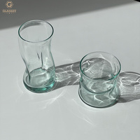 Verrerie commerciale de style vintage 14oz Verres à bière à texture irrégulière verte Tasses à boissons froides gravées sur mesure pour l'hospitalité