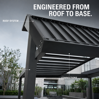 Pergola électrique en aluminium pour projets hôteliers et aménagement paysager, avec contrôle motorisé du toit et options de taille configurables