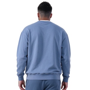 OEM Maßgeschneiderter Einfacher Minimalistischer Herren Regular Fit Einfarbiger Violetter 100% Baumwolle French Terry Winter Rundhals Gefütterter Pullover Sweatshirt - Product Image 3