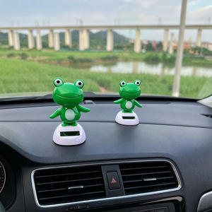Figurine de grenouille en plastique à énergie solaire pour tableau de bord de voiture - Style traditionnel chinois - Cadeau mignon - Product Image 3