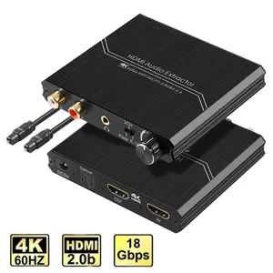 4K 60Hz HDMI 2.0 estrattore Audio ottico TOSLINK SPDIF 5.1CH R/L uscita Volume manopola di controllo 4K HDR HDMI Audio Extractor HDCP 2.2