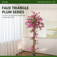 Pohon Bougainvillea Buatan Besar QiYing Victroy, Tanaman Pot Plastik Sutra Berkualitas Tinggi untuk Ruangan Dalam/Luar Ruangan