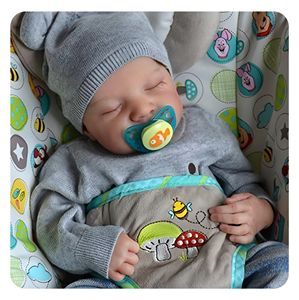 Realistische 17 Zoll Levi Reborn Baby puppen Lebensechte Silikon Neugeborene Weiche und bequeme schlafende Jungen Mädchen Bebé Reborn Real Life - Product Image 1