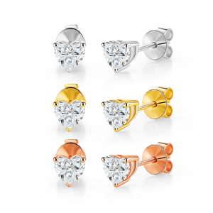 Fashion Jewelry Women <b>Earrings</b> 10k 14k Solid <b>Gold</b> Heart Cut DEF VS HPHT Loose Lab Diamond Stud <b>Earrings</b> - Product Image 1