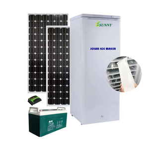 4USUNNY <span class=keywords><strong>Bon</strong></span> Prix 24V DC Fabricante de tubos de hielo solar 190L <span class=keywords><strong>Ice</strong></span> Réfrigérateur Congélateur con panel solar integrado y batería - Product Image 4