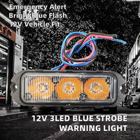 Feux de signalisation d'urgence à double couleur DC12V 3LED, montage en surface, grille, feux de signalisation d'ambulance, clignotants pour voiture et camion