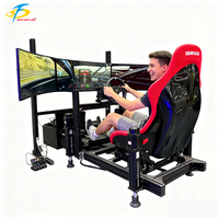 Simulateur de course VR 3D commercial, 4 axes dynamiques, jeu de conduite automobile à trois écrans, machine de réalité virtuelle immersive pour parc à thème