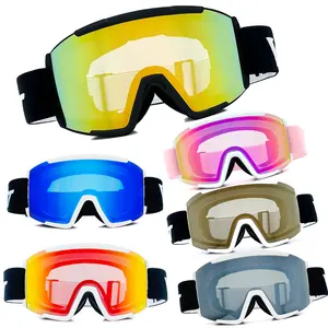 Occhiali da sci all'ingrosso per gli uomini e le donne OTG sopra gli occhiali da Snowboard da neve con lenti Anti-UV Anti-appannamento occhiali da sci personalizzati