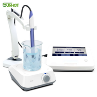 pH-mètre numérique de laboratoire SunHot avec paramètres PH/mV et ORP, testeur EC/Salinité, précision 0,002 pH, écran LCD, plastique, OEM