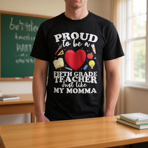 T-shirt « Fier d'être professeur en 5e année » comme ma maman - Product Image 3