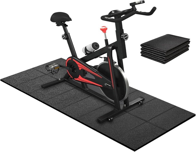 6mm Thick High Density PVC Treadmill Mat Foldable Walking Pad Exercise Equipment Mat Spin Bike Elliptical Trainer Home