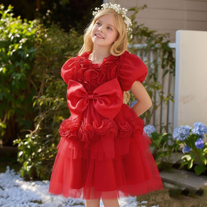 Vestido de Fiesta de Verano de Manga Corta con Estampado Floral <span class=keywords><strong>para</strong></span> Niñas, Vestido de Gala, Baile de Graduación, Disfraz Infantil - Product Image 3
