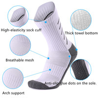Chaussettes de sport professionnelles antidérapantes à tube long pour hommes, idéales pour le basketball d'élite, avec semelle en tissu éponge, pour adultes