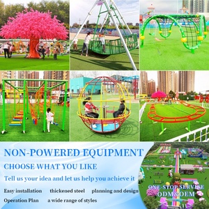 Parc d'attractions extérieur pour enfants personnalisé, sans moteur, avec jeux de vélos à propulsion manuelle et tyrolienne - Product Image 2