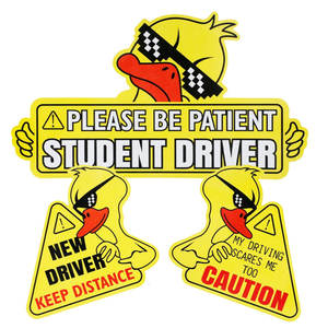 แม่เหล็กติดรถยนต์รูปเป็ดน่ารัก ป้ายนักเรียนหัดขับ แม่เหล็กติดกันชนรถยนต์ อุปกรณ์ตกแต่งภายนอกรถยนต์ สติ๊กเกอร์ติดรถยนต์ - Product Image 1