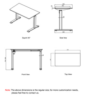 Bureau d'ordinateur moderne ergonomique motorisé en fer, réglable en hauteur électrique, intelligent, extensible, 60 kg