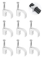 Kit d'assortiment de 42 pinces à fil rondes en gros pour OEM, clips de câble en plastique blanc avec clous pour la fixation de fils et câbles, outils à main
