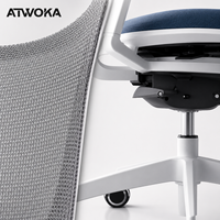 Chaise de bureau durable certifiée EPD ATWOKA - Siège ergonomique à dossier haut respectueux de l'environnement pour les projets LEED