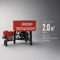 Bétonnière verticale JW2000 à moteur diesel, à bouche plate, pour la construction