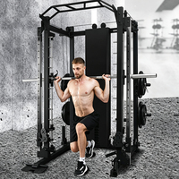 Machine Smith Commerciale en Acier avec Rack à Squat, Entraîneur Fonctionnel Multi-Postes, Équipement de Fitness pour Salle de Sport à Domicile