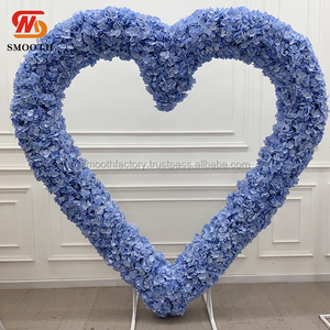 Arche de fleurs en forme de cœur en hydrangea, fleurs artificielles, décoration pour la décoration de fond de mariage, vente en gros d'usine LEDA - Product Image 4