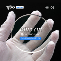 Lentilles anti-lumière bleue 1.56 de qualité supérieure, fabriquées par WDO Source Factory Manufacturer, avec revêtement HMC vert/bleu.