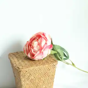 Wholesale Cheap Single Rose/ Peony D: 7 cm/ H 43.5 cm with 2 Leaves for Home and Wedding Decoration