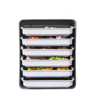 Food Preparation Hot Pot Plate Wall Mounted Multi Layer Storage Rack For Kitchen Serving Dishes Rectangle Solid Color - Product Image 2