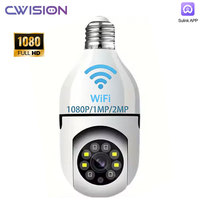 Caméra E27 WiFi 1080P 360° PTZ IP Intérieure avec Audio Bidirectionnel, Carte Mémoire, Objectif Fisheye, Sans Câblage Requis, Caméra pour Animaux de Compagnie