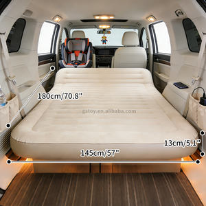Outdoor Camping SUV Kofferraum Aufblasbares Autobett Rücksitz Verdicktes Beflocktes PVC Luftmatratze mit Getränke- und Handyhalter - Product Image 5