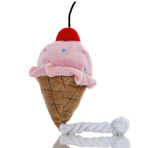 Jouet en peluche pour chien en forme de crème glacée avec son, résistant aux morsures, pour le nettoyage des dents et l'entraînement - Product Image 4