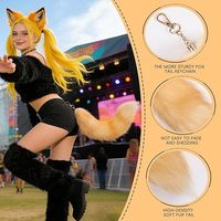 Accessoires de cosplay d'Halloween, fournisseur d'Halloween, nouveau style, porte-clés queue de loup/renard, 40 cm, duveteux, pour le style quotidien et les fêtes à thème