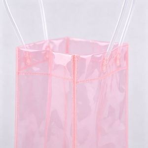 Sac isotherme transparent en PVC avec support souple et logo personnalisé pour bouteille de champagne ou de vin – Idéal comme sac cadeau - Product Image 3