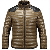 Veste en duvet en cuir PU respirant imperméable de haute qualité de style russe, taille plus, avec fermeture éclair pour hommes