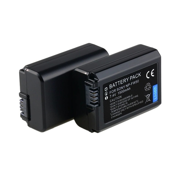 KINVS NP-FW50 7.4V 1500mAh Lithium-ion Rechargeable Camera Battery NEX-7 5N 5R 5C C3 A33 A35 A55 DSC-RX10 Alpha 7 Stock Black