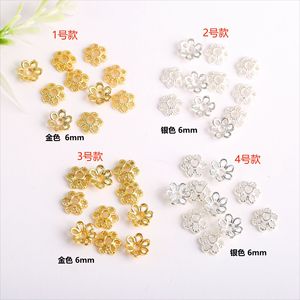 ลูกปัดรูปดอกไม้เคลือบทองสำหรับทำเครื่องประดับ DIY สร้อยข้อมือ สร้อยคอ ชิ้นส่วนประกอบเคลือบทอง 18K รูปทรงดอกพลัม - Product Image 2