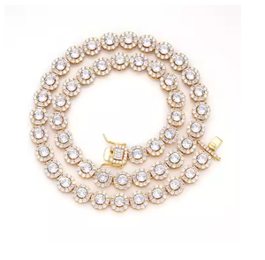 สร้อยคอเพชรโมอิสซาไนต์ทรงเอเมอรัลด์สไตล์ฮิปฮอป ความใสสูง เครื่องประดับหรูหราสำหรับผู้ชายและผู้หญิง แฟชั่นทันสมัย - Product Image 2