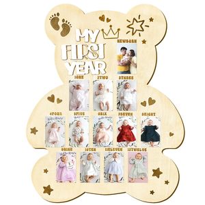Customize PAFU Baby <strong>Keepsake</strong> Gift Wood Monthly My First Year Photo Display Board Picture Frame Birthday <strong>Keepsake</strong> - Product Image 1