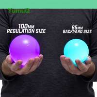 YumuQ – Ensemble de boules de pétanque lumineuses en plastique LED pour l'extérieur, jeu de pelote pour la pelouse, la plage et les sports de jardin