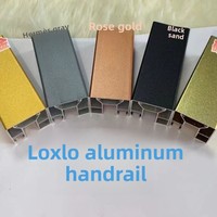 Main courantes d'escalier en aluminium-magnésium de luxe abordable, sélectionnées avec soin, avec supports de fixation à fente de 40 mm, épaisseur 1,8 mm, finition sablée noire