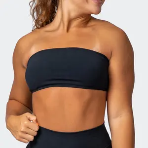 2022 wholesale soft gym Seamless Bandeau Tube top plus size sport bra for woman